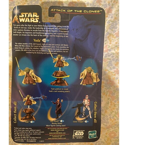 Star Wars Power of the Force and Attack of The Clones Yoda Action Figures - Picture 5 of 5